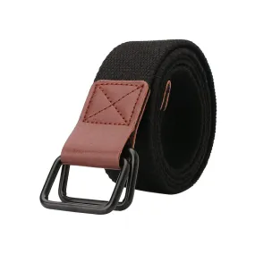 Canvas Belt Youth Student Jeans Pant Belt Double Ring Buckle Men's Tooling Characteristic Belt