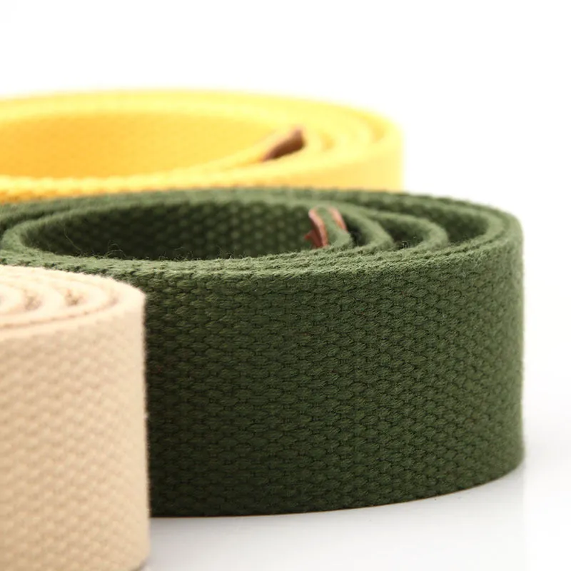 Canvas Belt Youth Student Jeans Pant Belt Double Ring Buckle Men's Tooling Characteristic Belt