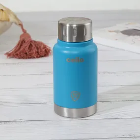 Cello Duro Top Double Wall Stainless Steel Water Bottle | Hot and Cold Stainless Steel Bottle | Scratch Resistant DTP Coating Flask |Vacuum Insulated Bottle for Travel, Home, Office | 350 ml, Blue