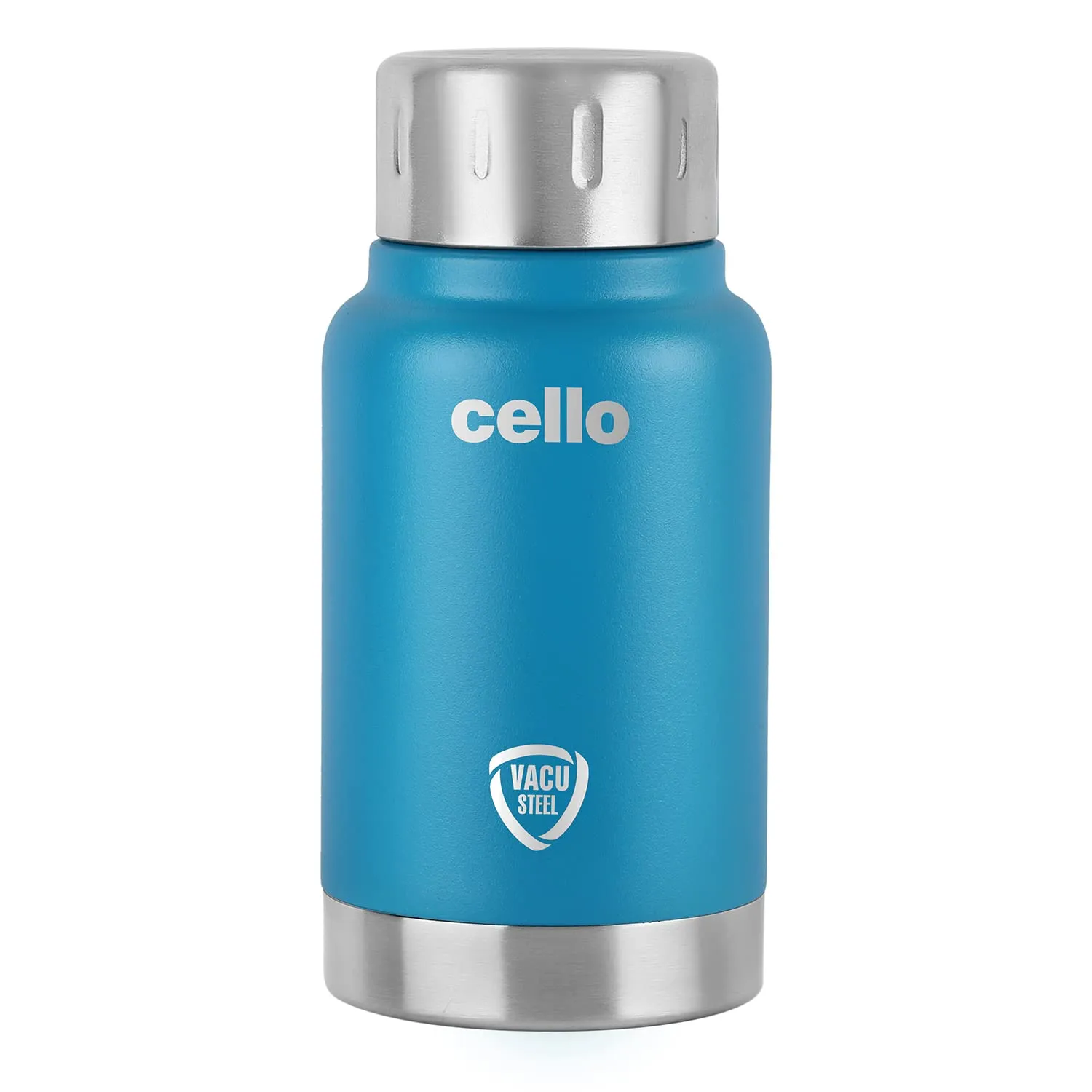 Cello Duro Top Double Wall Stainless Steel Water Bottle | Hot and Cold Stainless Steel Bottle | Scratch Resistant DTP Coating Flask |Vacuum Insulated Bottle for Travel, Home, Office | 350 ml, Blue
