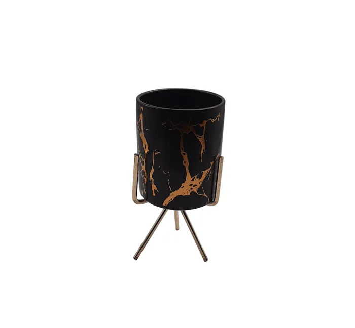 Ceramic Marble Design Mini Decorative Pots - Set of 3