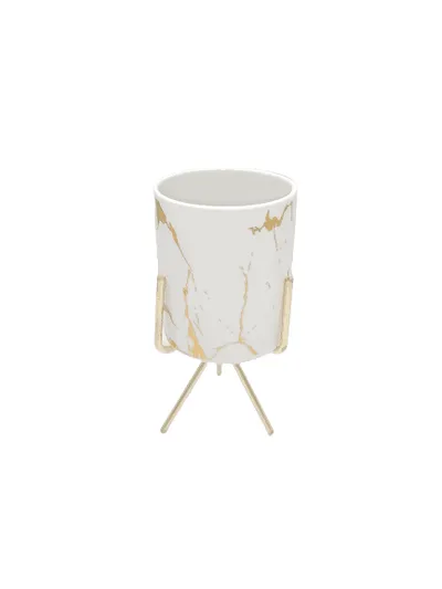 Ceramic Marble Design Mini Decorative Pots - Set of 3