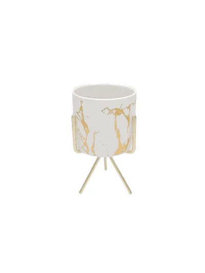 Ceramic Marble Design Mini Decorative Pots - Set of 3