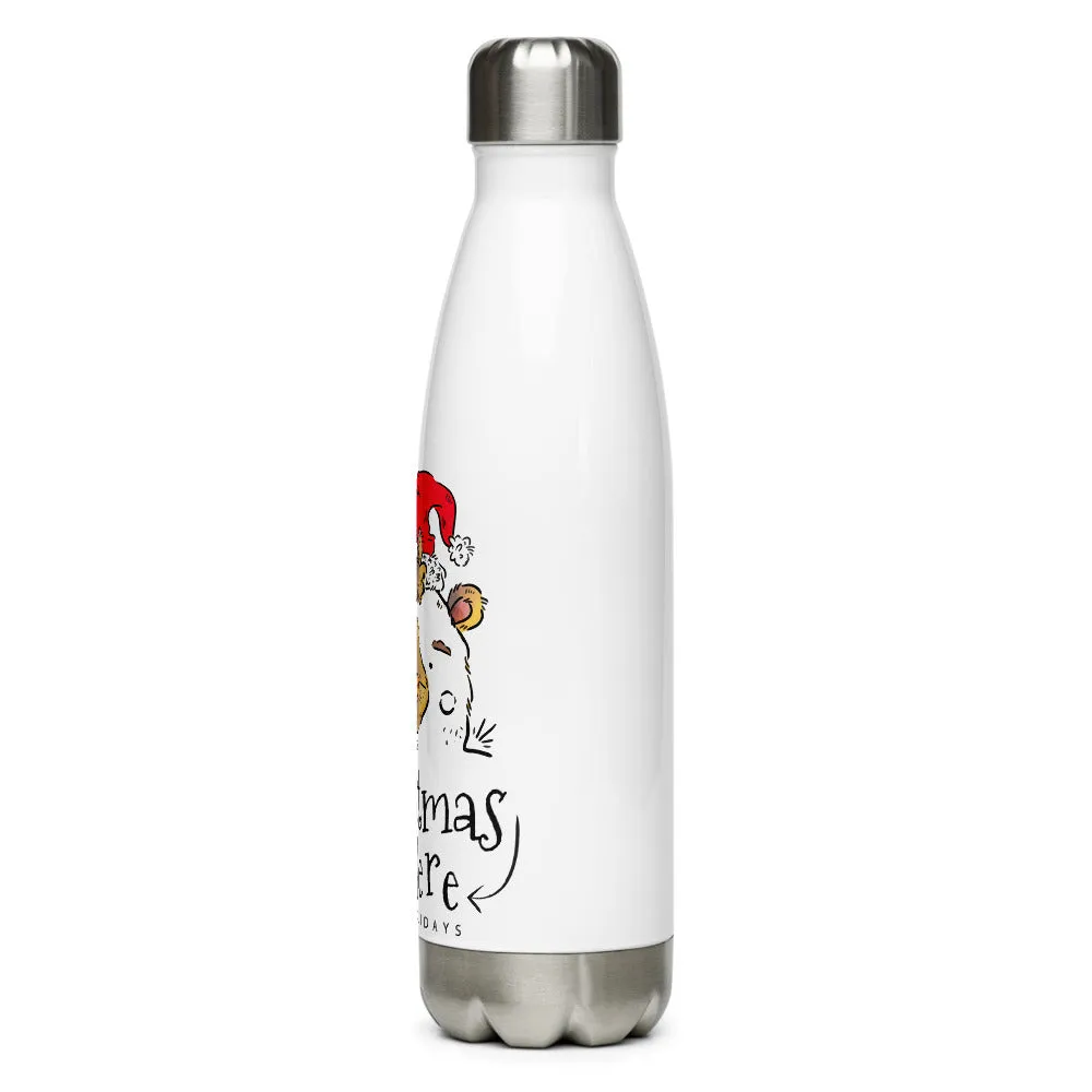 Christmas is Here Stainless Steel Water Bottle