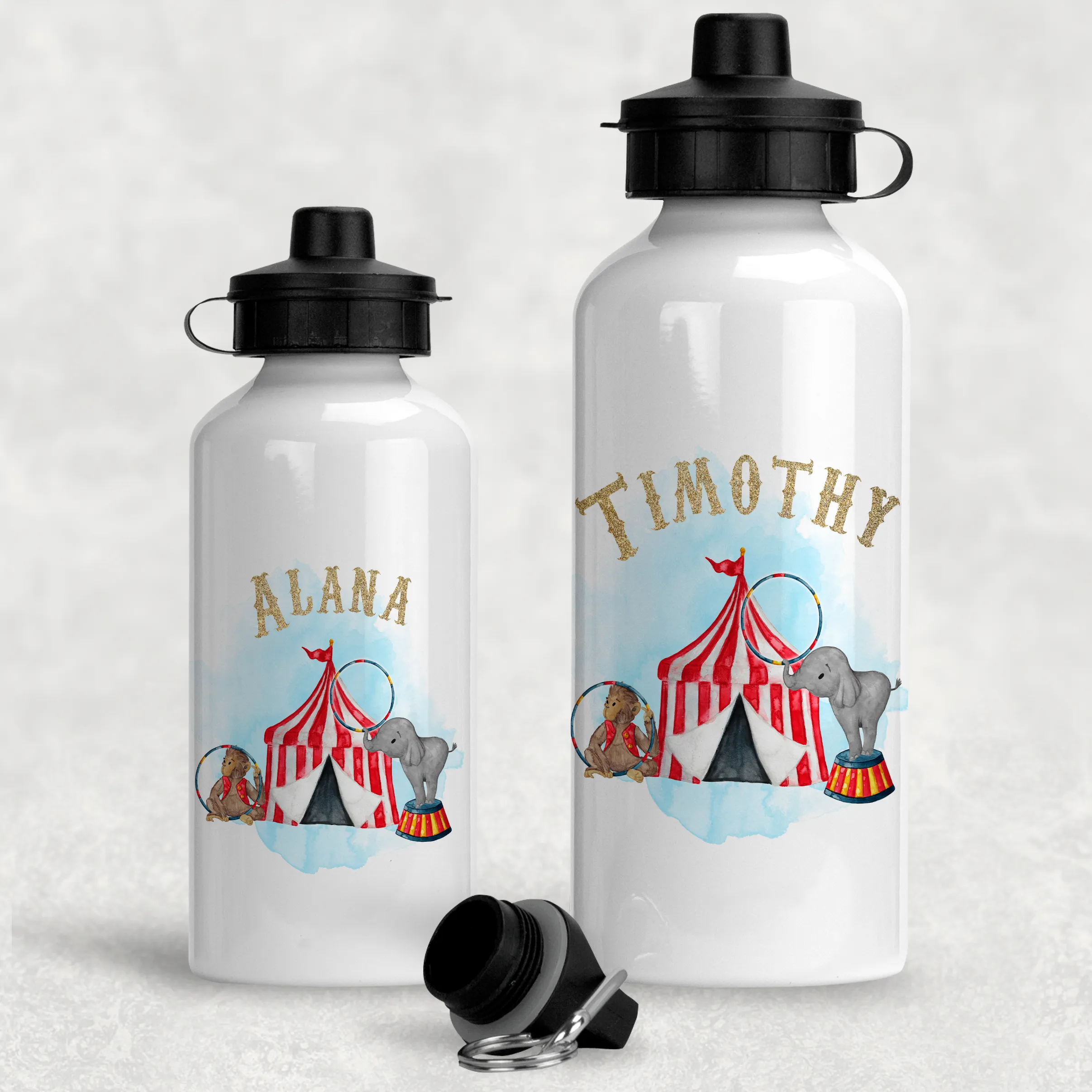 Circus Personalised Kids Aluminium Water Bottle 400/600ml