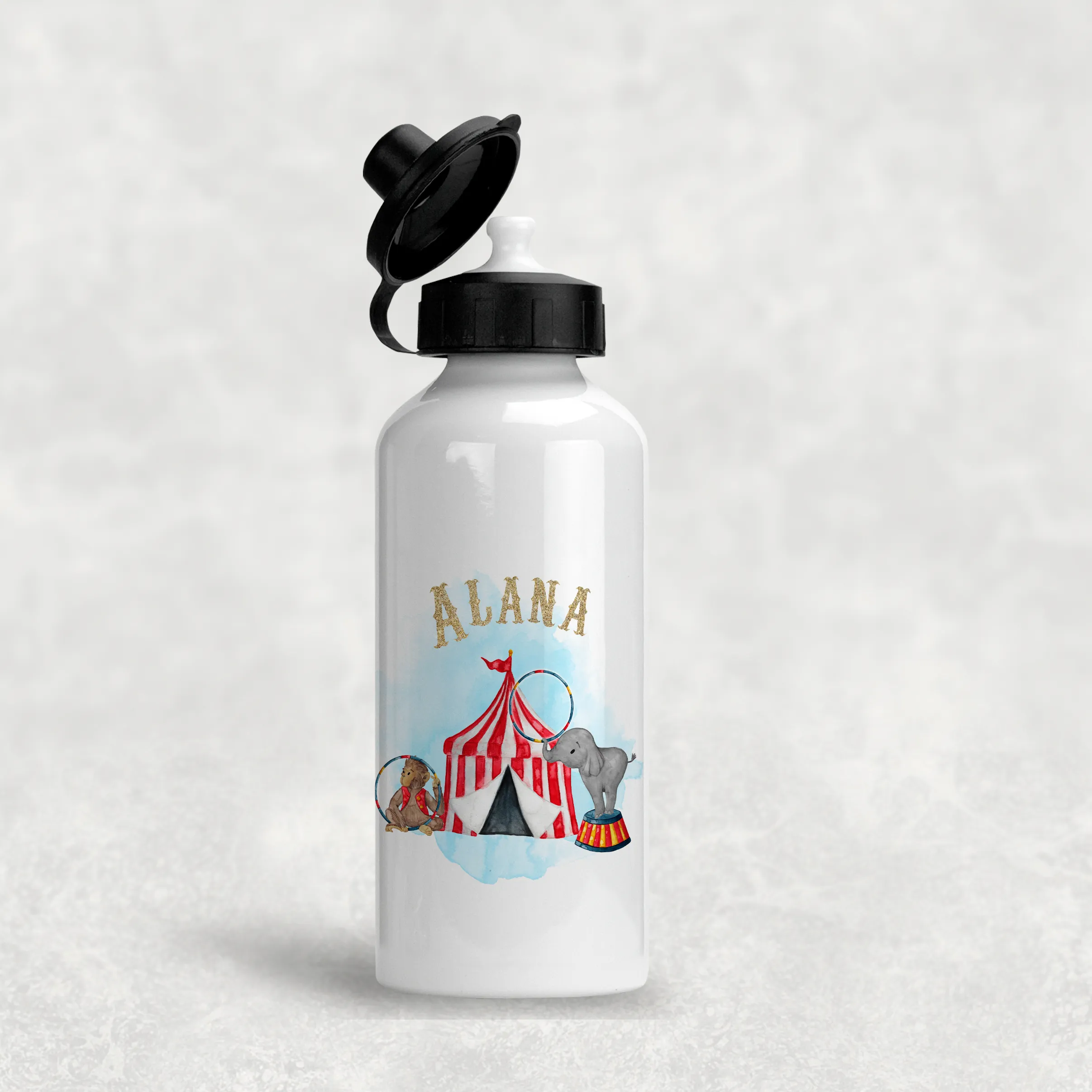Circus Personalised Kids Aluminium Water Bottle 400/600ml
