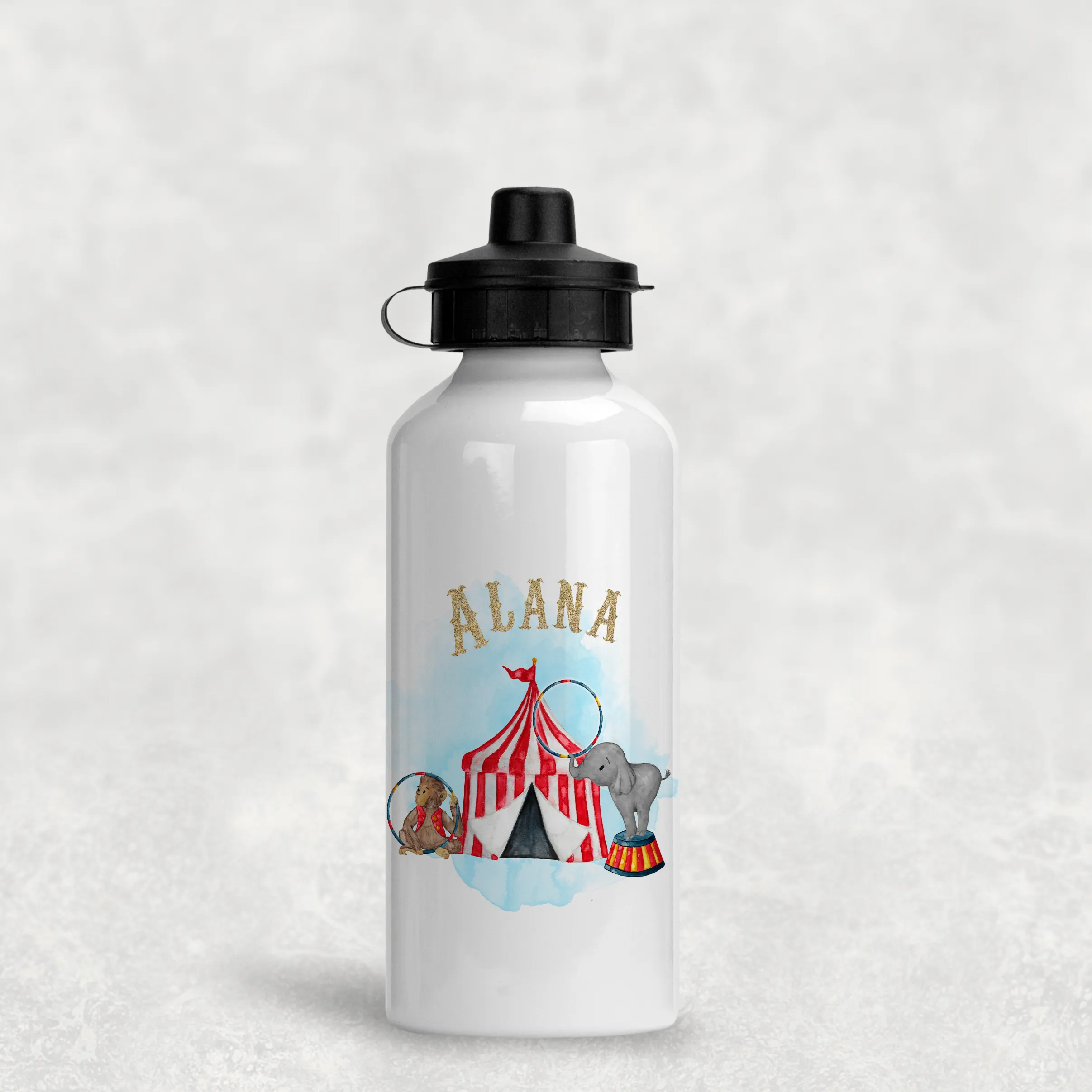 Circus Personalised Kids Aluminium Water Bottle 400/600ml