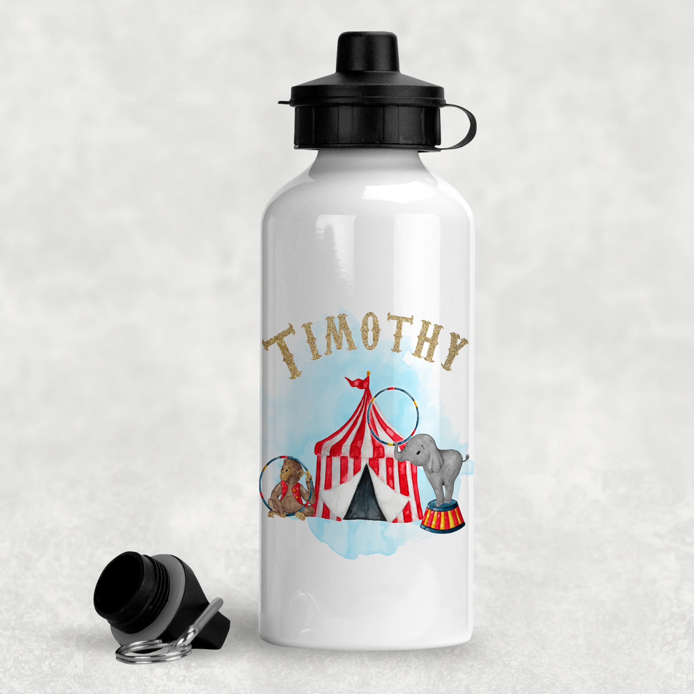 Circus Personalised Kids Aluminium Water Bottle 400/600ml