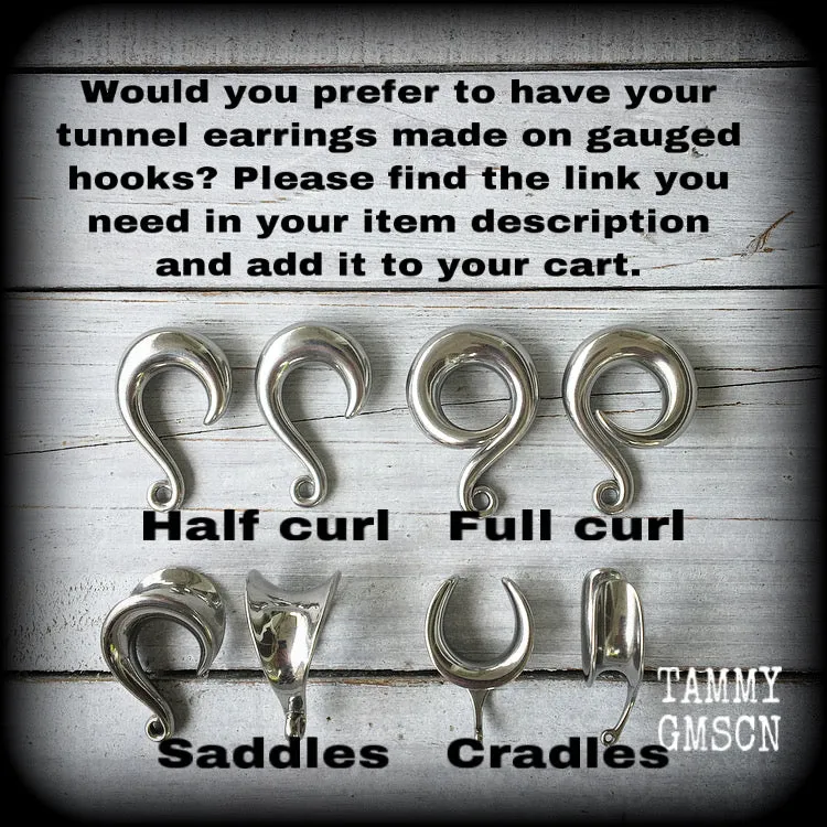 Clam shell tunnel dangles-Sea hag jewelry