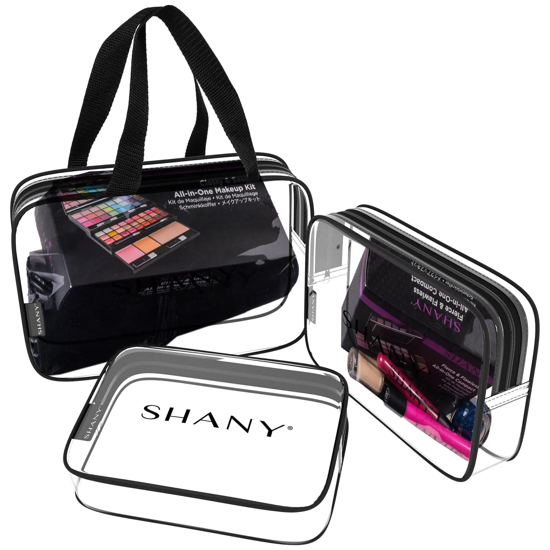 Clear Toiletry and Makeup Carry-On Bag Set - 3PC