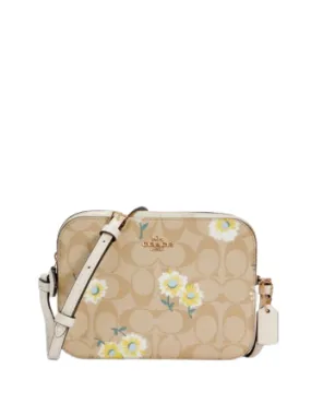Coach Mini Camera Bag In Signature Canvas With Daisy Print