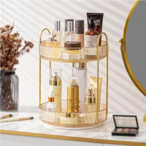 Corraine 2-Tier Multipurpose Revolving Organizer -Gold