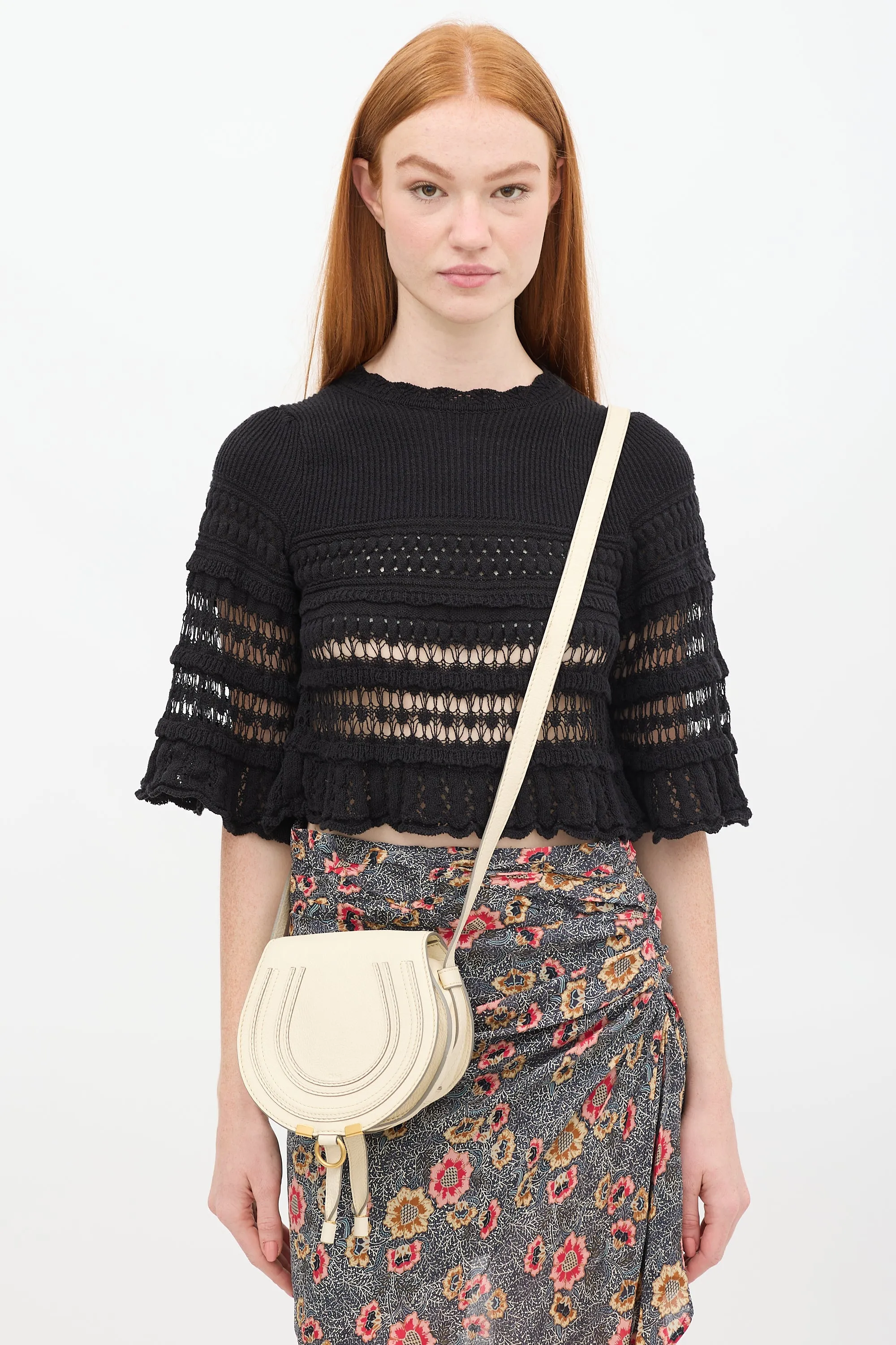 Cream Leather Marcie Bag