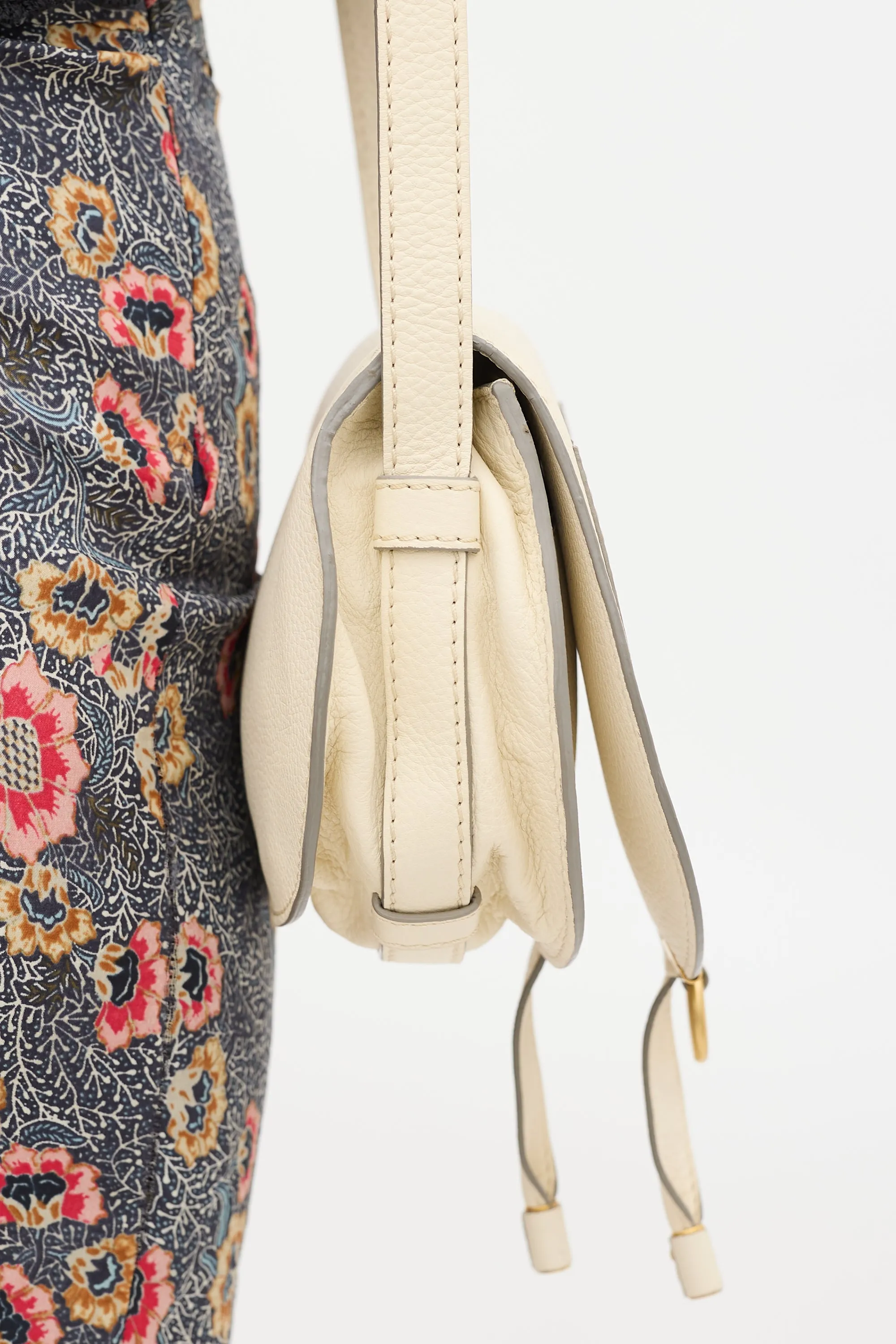 Cream Leather Marcie Bag