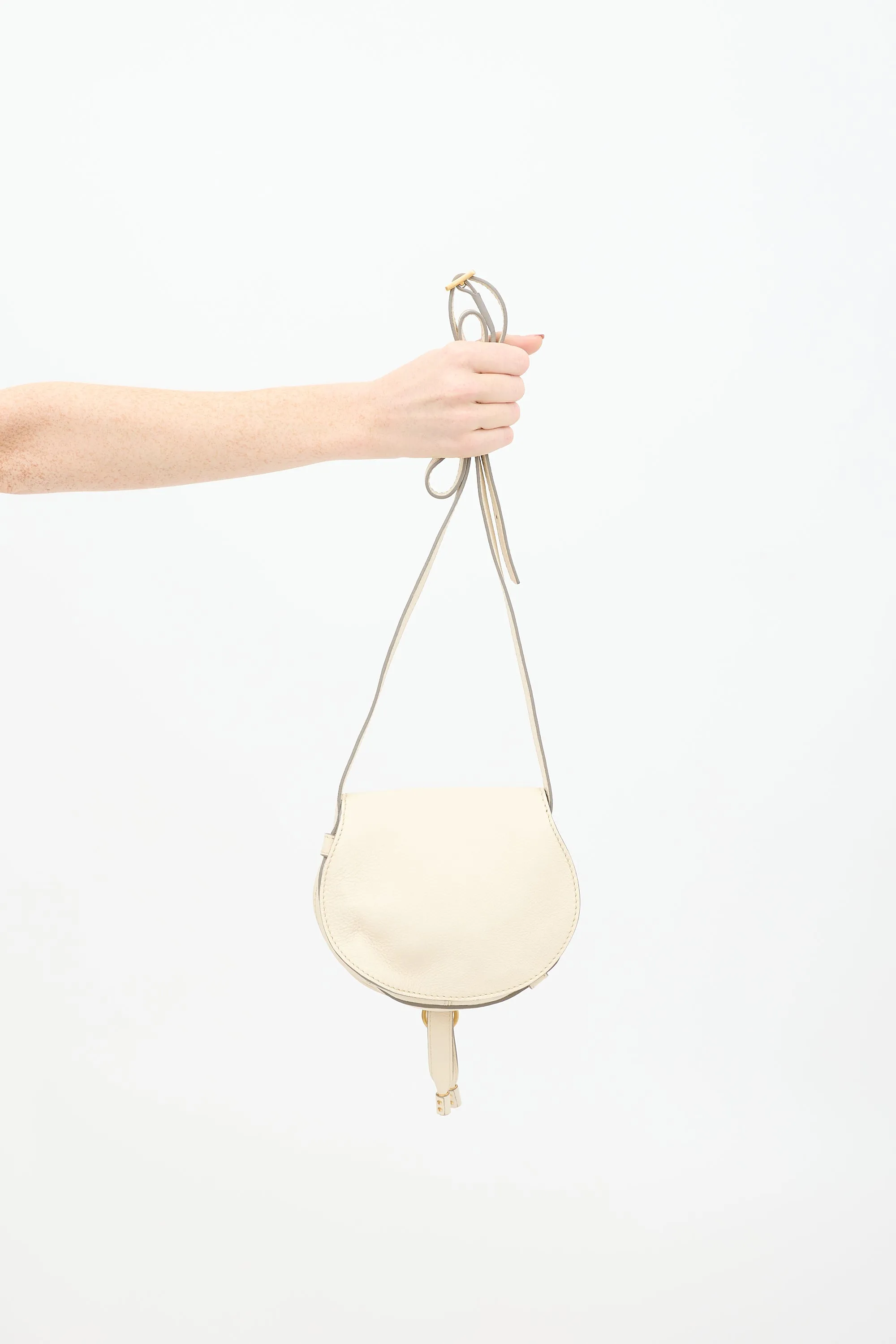 Cream Leather Marcie Bag