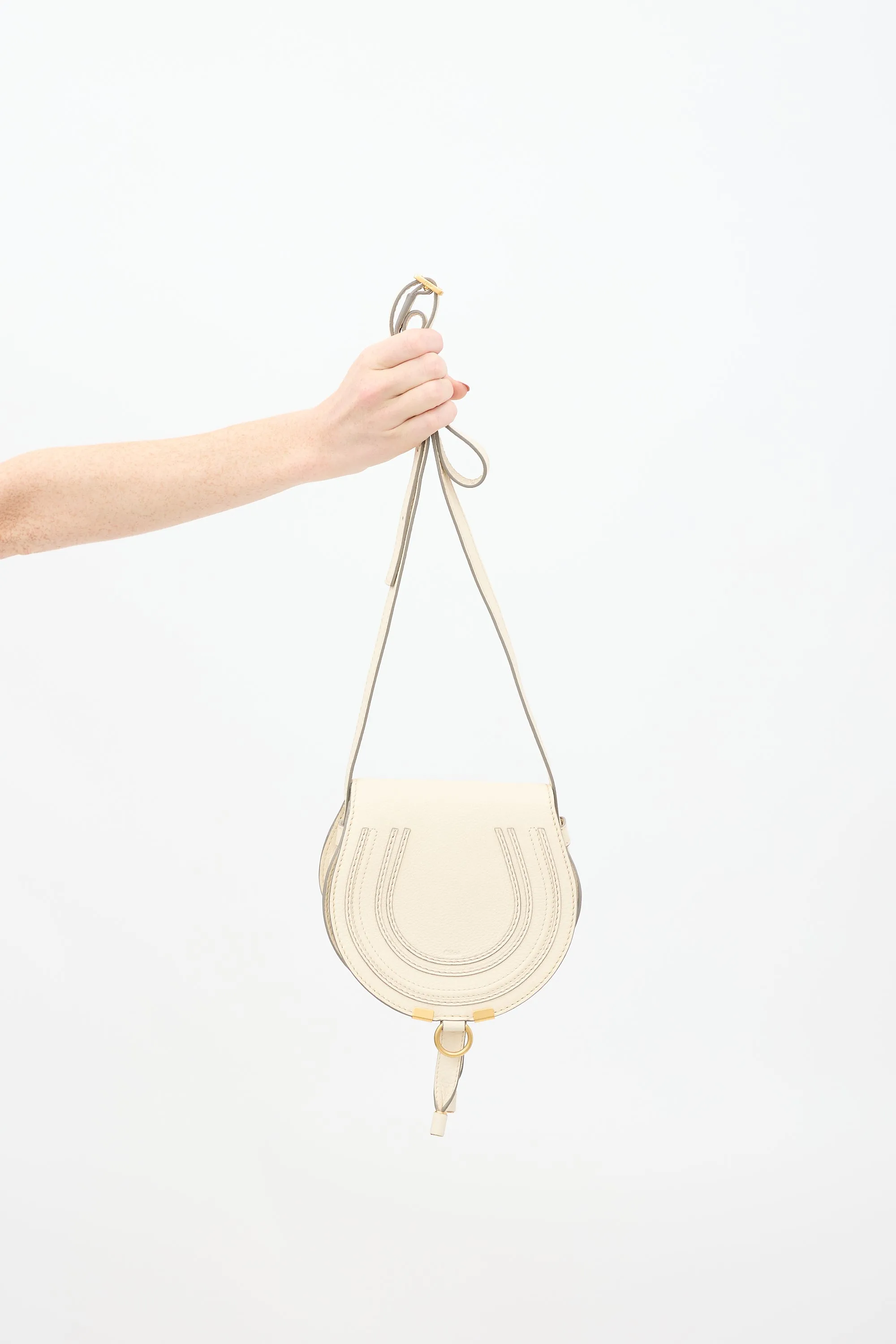 Cream Leather Marcie Bag