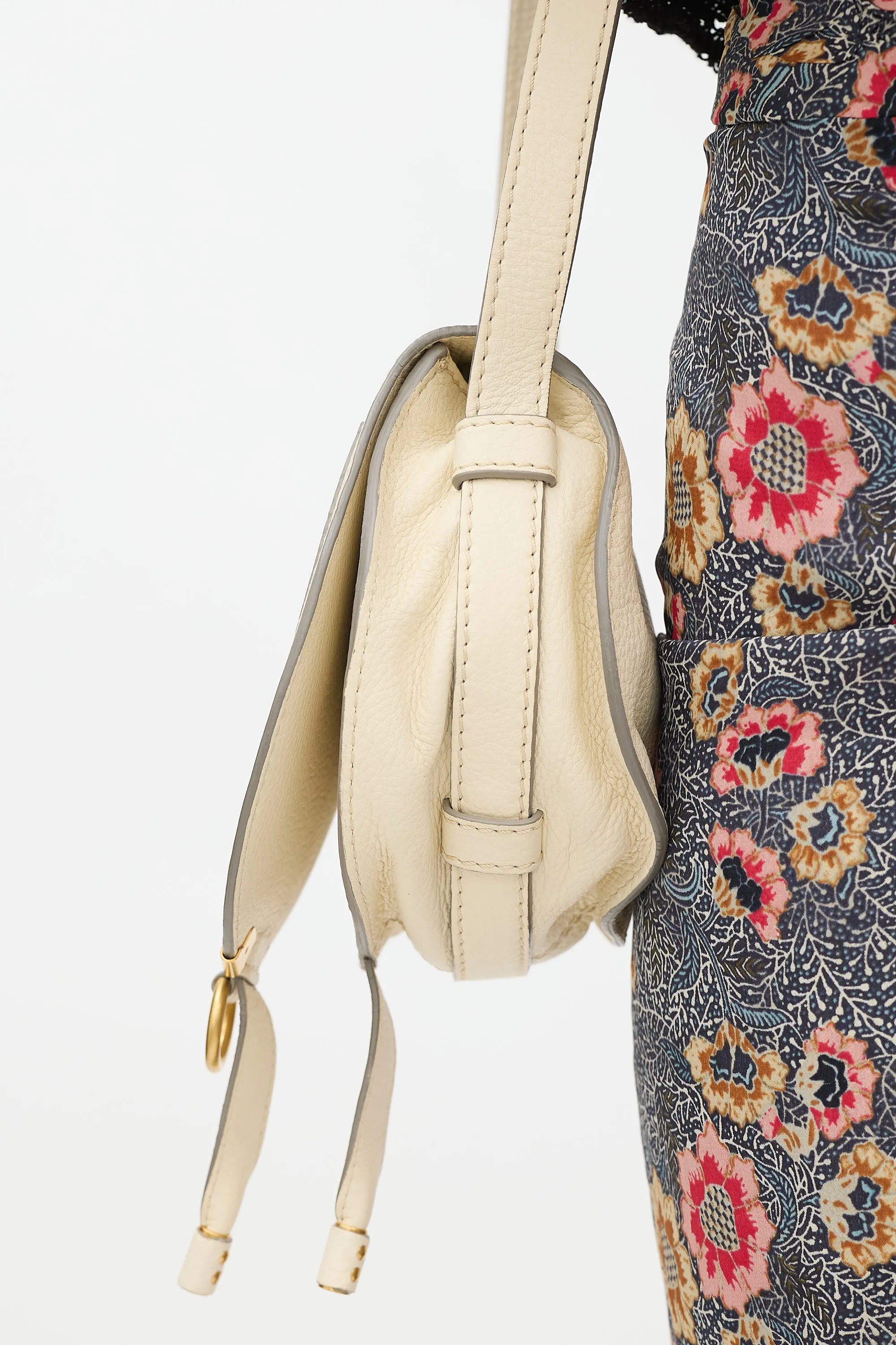 Cream Leather Marcie Bag