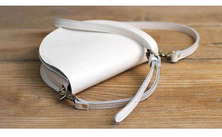 Cute Coffee LEATHER Saddle SHOULDER Bag WOMEN Small Saddle Crossbody Purse FOR WOMEN