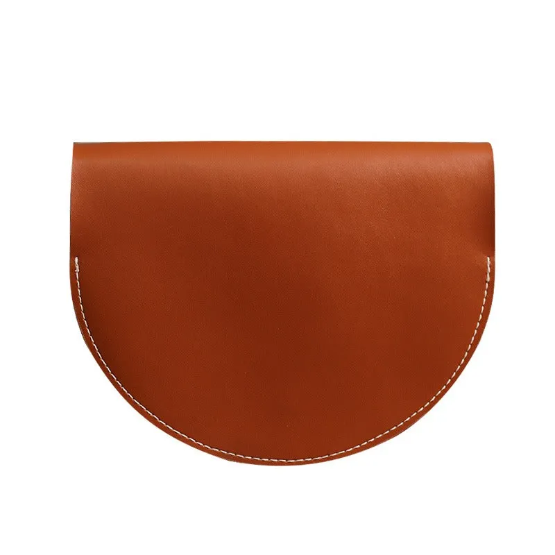 Cute Coffee LEATHER Saddle SHOULDER Bag WOMEN Small Saddle Crossbody Purse FOR WOMEN