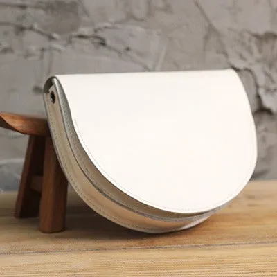 Cute Coffee LEATHER Saddle SHOULDER Bag WOMEN Small Saddle Crossbody Purse FOR WOMEN