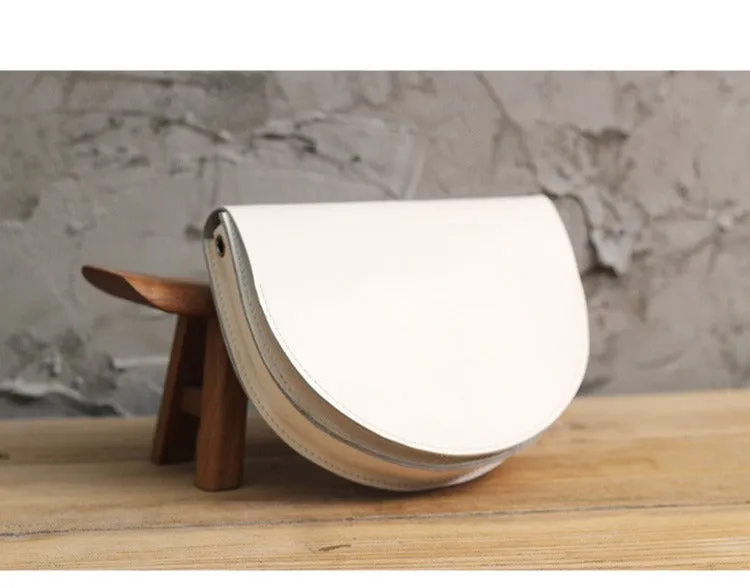 Cute Coffee LEATHER Saddle SHOULDER Bag WOMEN Small Saddle Crossbody Purse FOR WOMEN