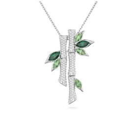 Dellium Bamboo Green Rhodium Plated Necklace 5645369