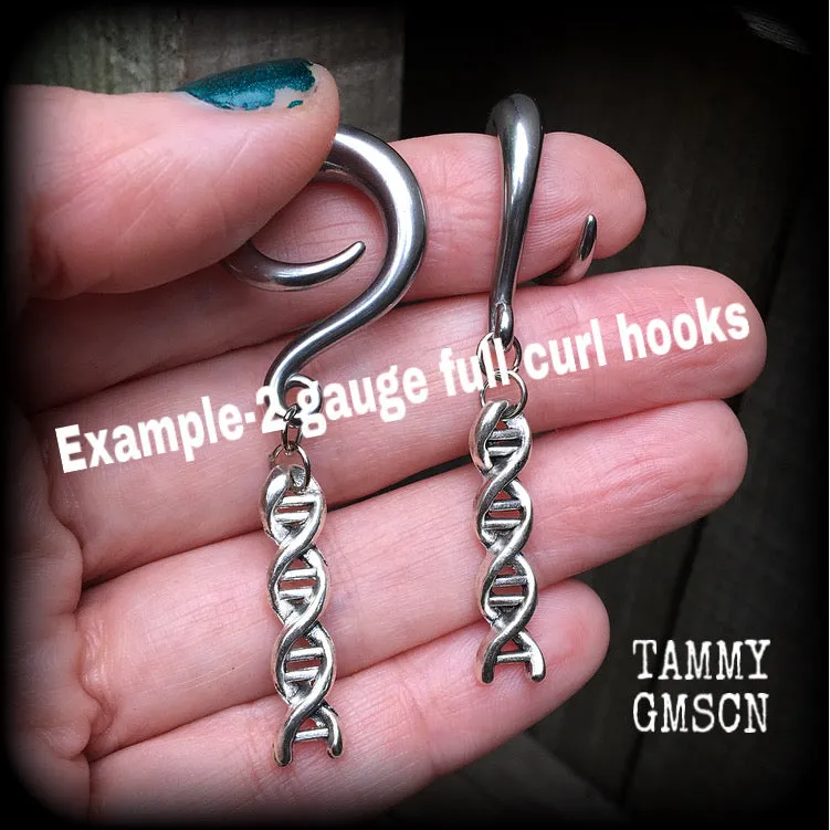 DNA strand gauged earrings-Science earrings