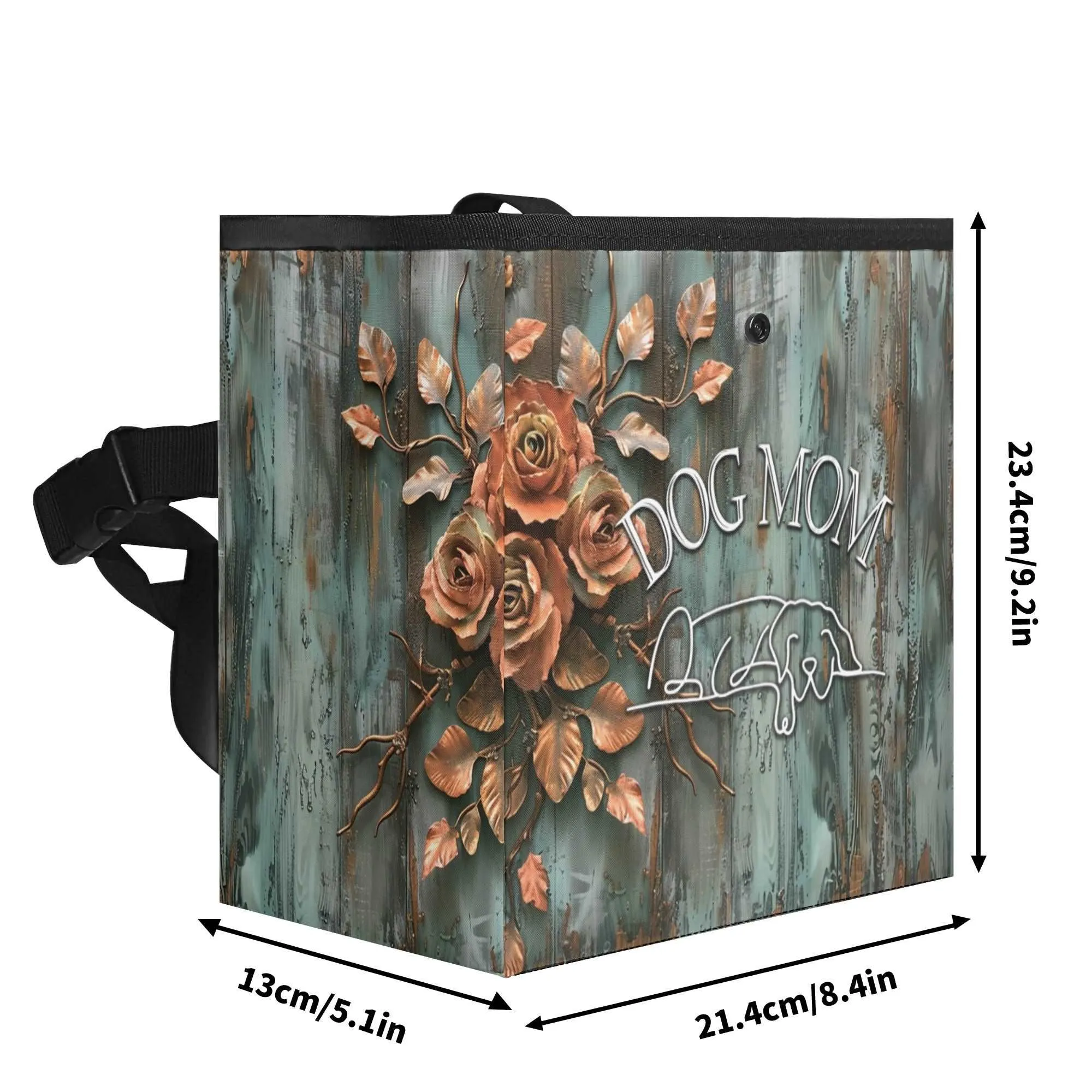 Dog Mom Farmhouse Patina Rose Hanging Car Organizer/Storage/Trash Bin