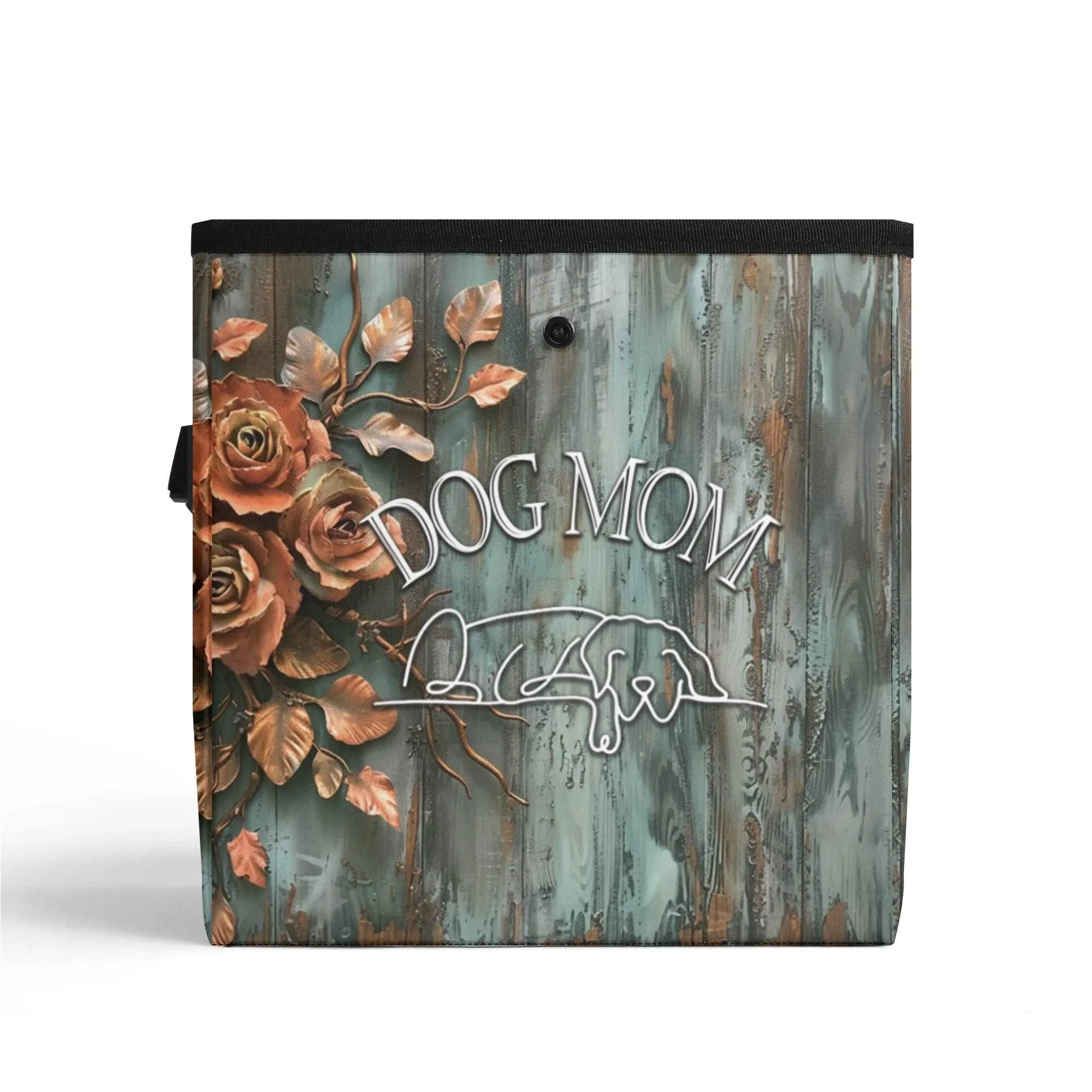 Dog Mom Farmhouse Patina Rose Hanging Car Organizer/Storage/Trash Bin