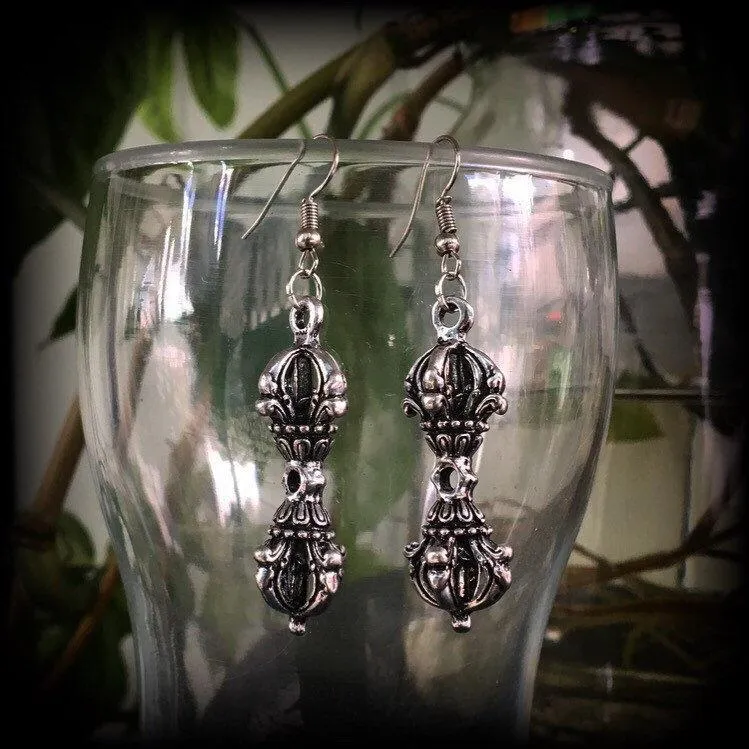 Dorje Vajra earrings-Tibetan prayer jewelry
