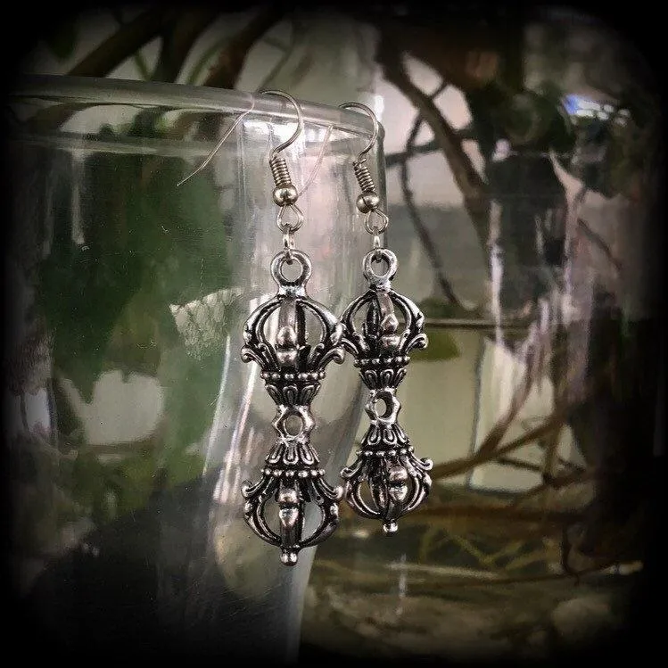 Dorje Vajra earrings-Tibetan prayer jewelry