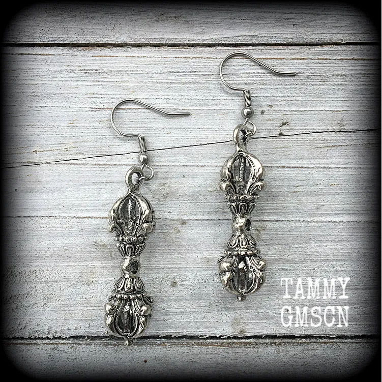 Dorje Vajra earrings-Tibetan prayer jewelry
