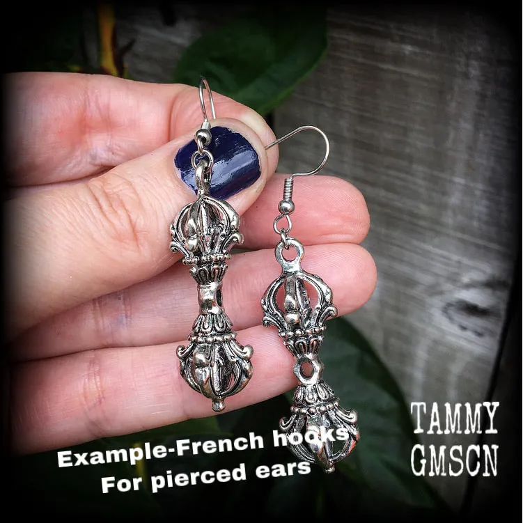 Dorje Vajra earrings-Tibetan prayer jewelry