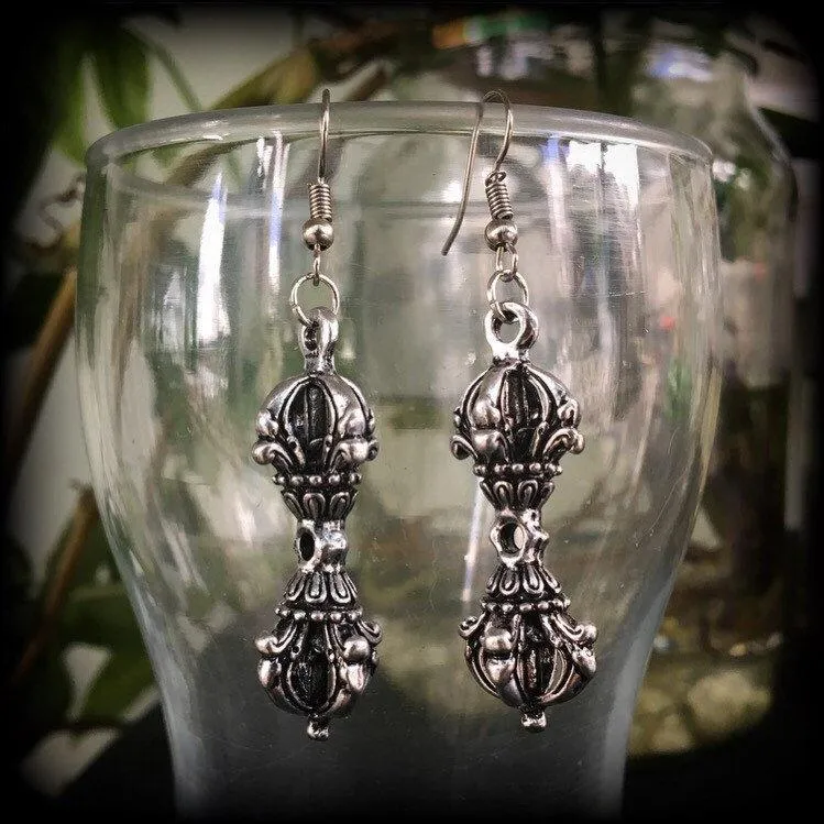 Dorje Vajra earrings-Tibetan prayer jewelry