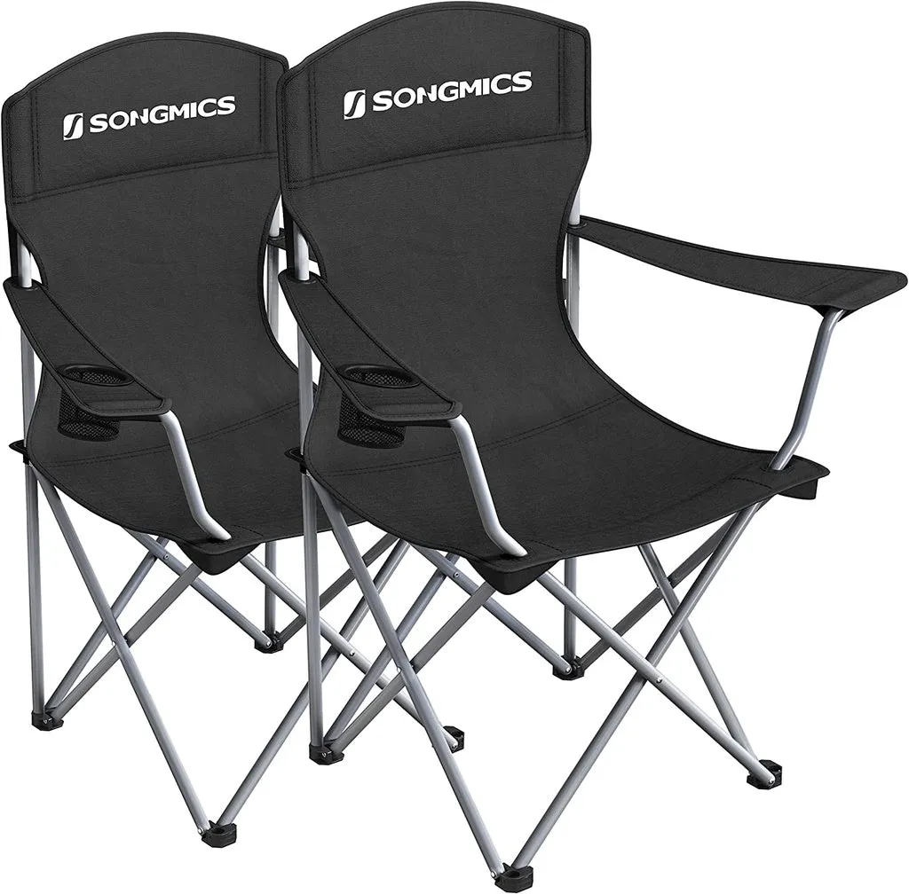 Durable Folding Camping Chairs with Bottle Holder, Set of 2 – SONGMICS