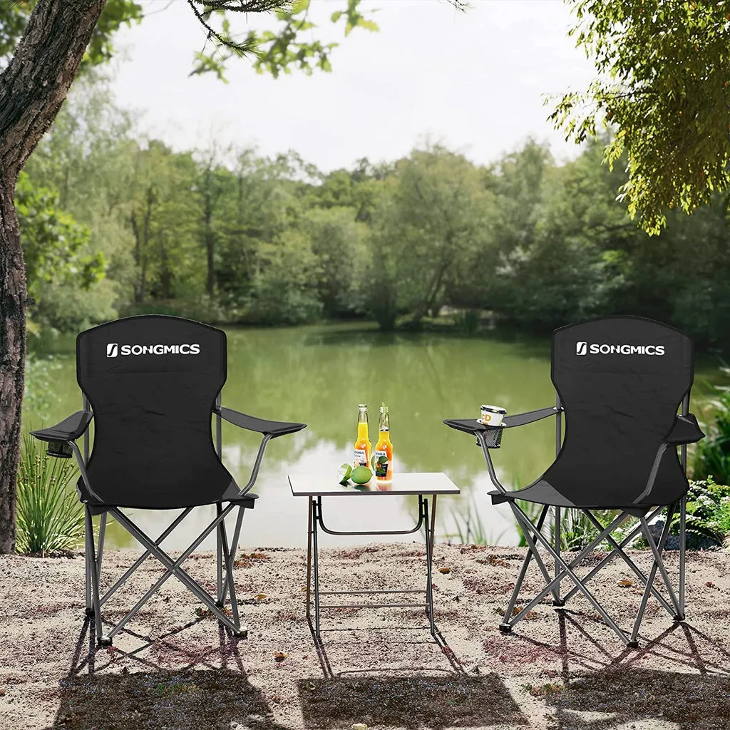 Durable Folding Camping Chairs with Bottle Holder, Set of 2 – SONGMICS