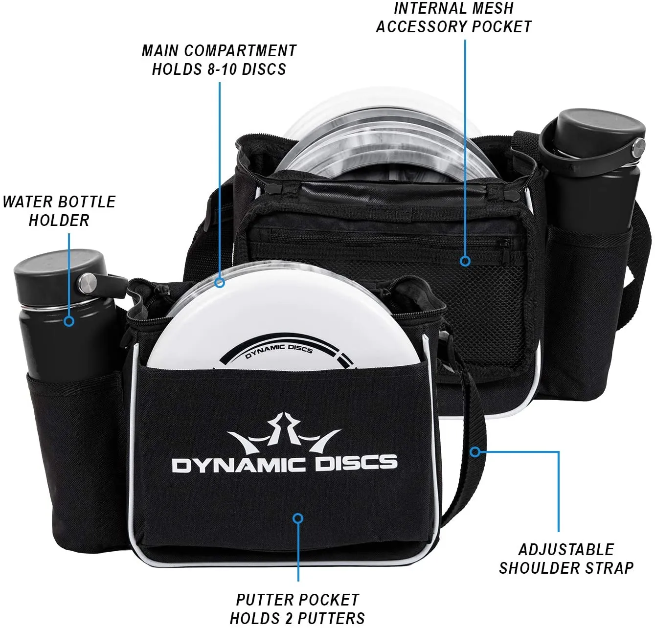 Dynamic Disc Cadet Shoulder Disc Golf Bag - Black