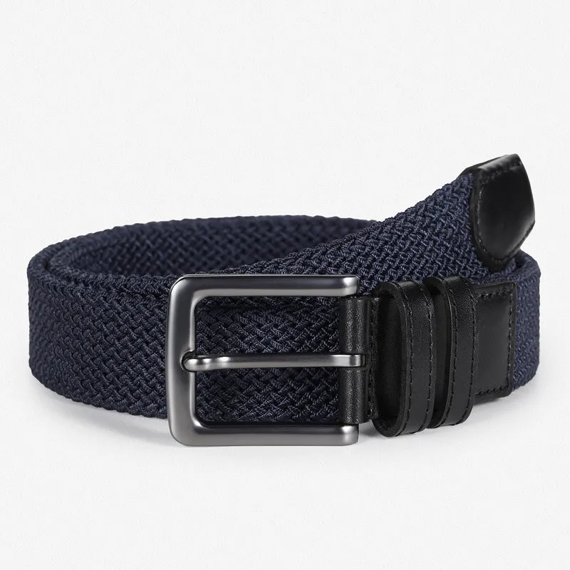 Elastic Woven Belt Men's High-End First Layer Elastic Waistband Leisure Sports Canvas Belt