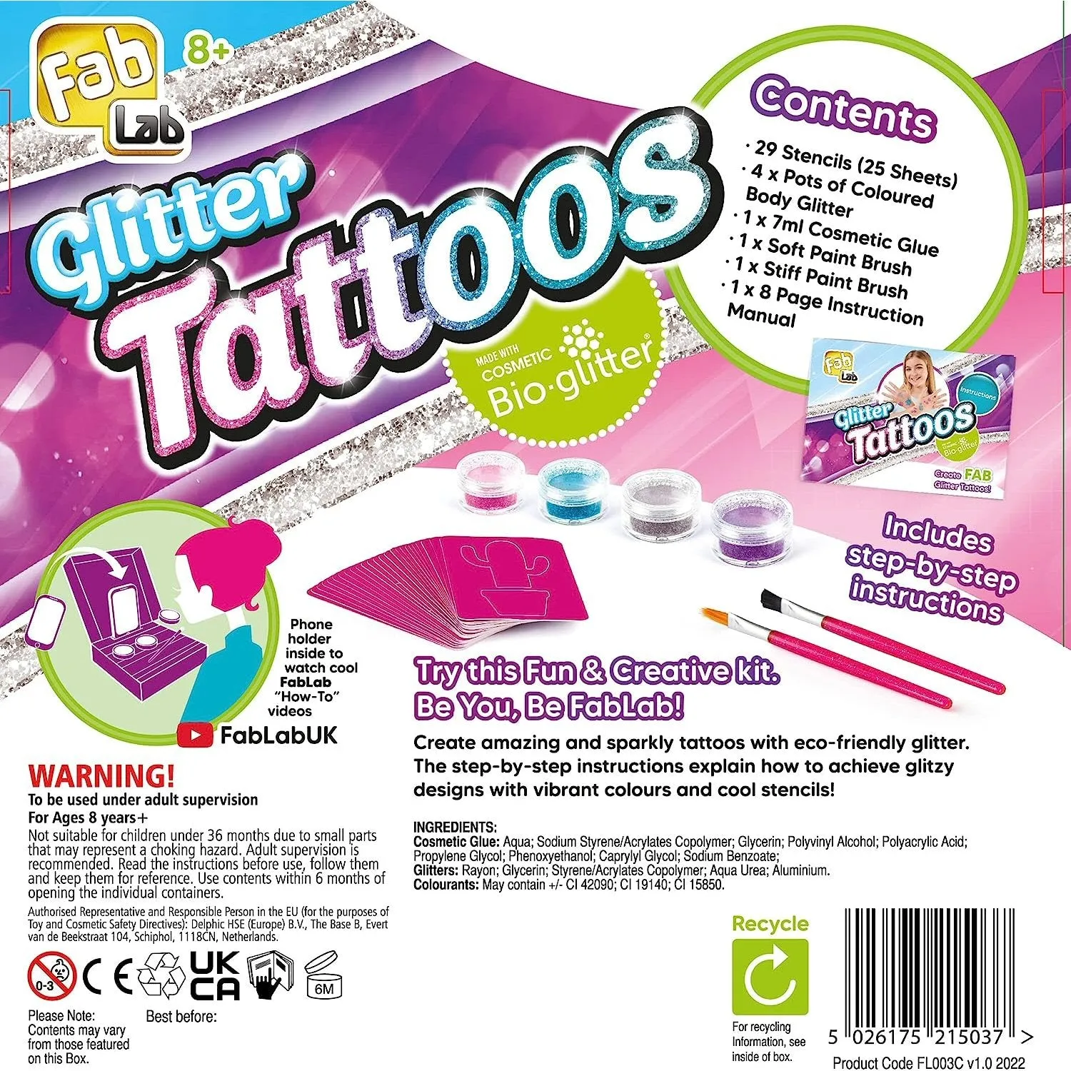 FabLab Mixed Glitter Tattoos