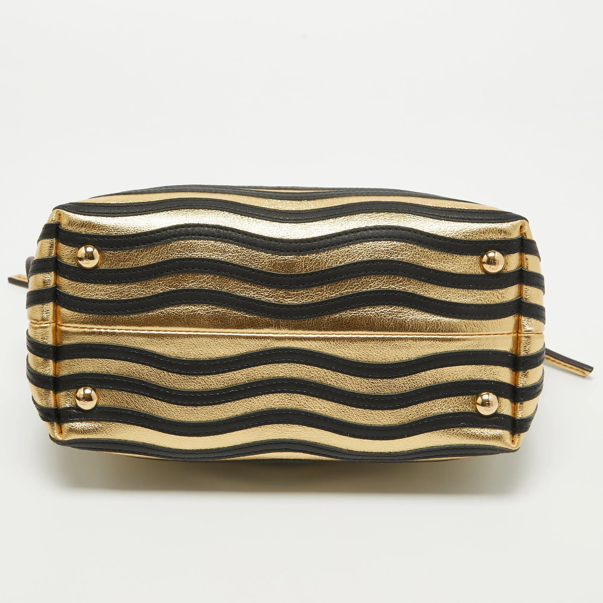 Fendi  Leather Small  Edition Dotcom Click Top Handle Bag
