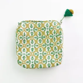 Fleur de Lis Geo Saffron Cosmetic Bag | Large