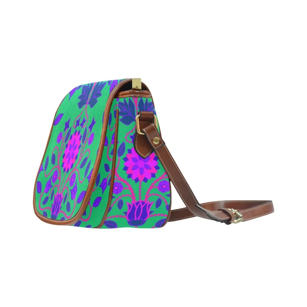 Floral Beadwork Four Clans Deep Lake Saddle Bag/Small