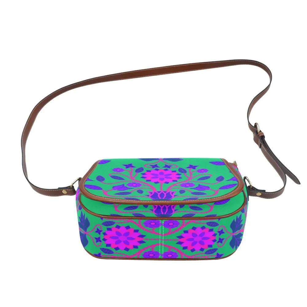 Floral Beadwork Four Clans Deep Lake Saddle Bag/Small