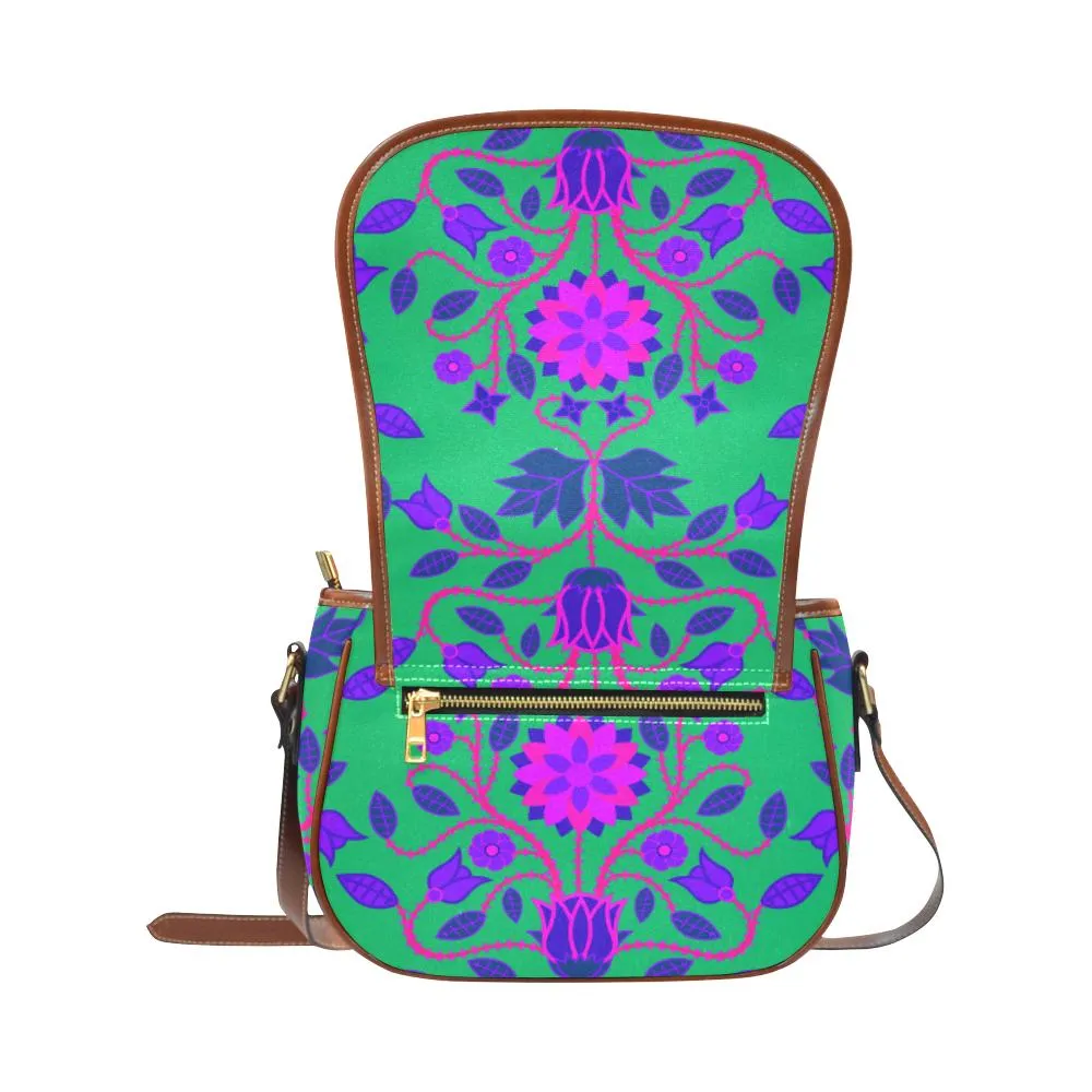 Floral Beadwork Four Clans Deep Lake Saddle Bag/Small
