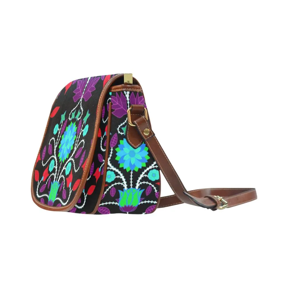 Floral Beadwork Four Clans Winter Saddle Bag/Small