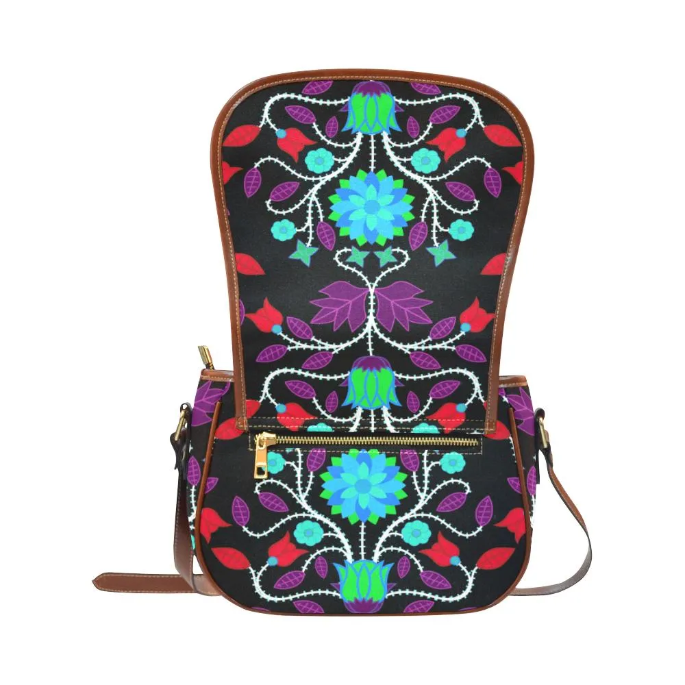Floral Beadwork Four Clans Winter Saddle Bag/Small