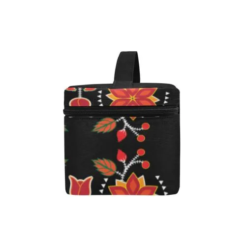 Floral Beadwork Six Bands Cosmetic Bag/Large