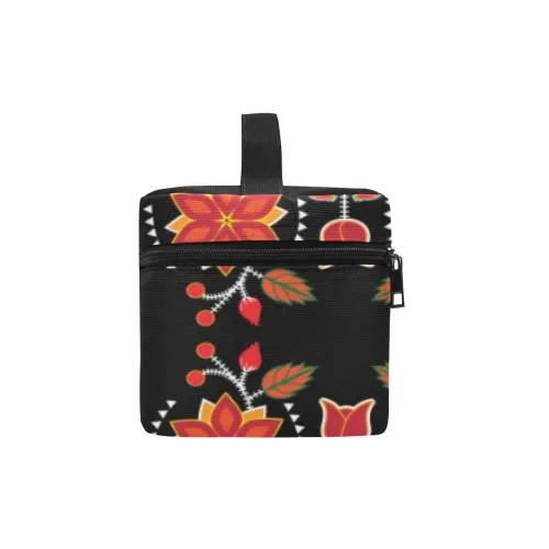 Floral Beadwork Six Bands Cosmetic Bag/Large