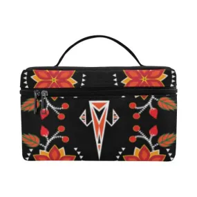 Floral Beadwork Six Bands Cosmetic Bag/Large