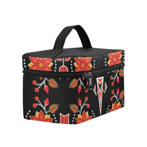 Floral Beadwork Six Bands Cosmetic Bag/Large